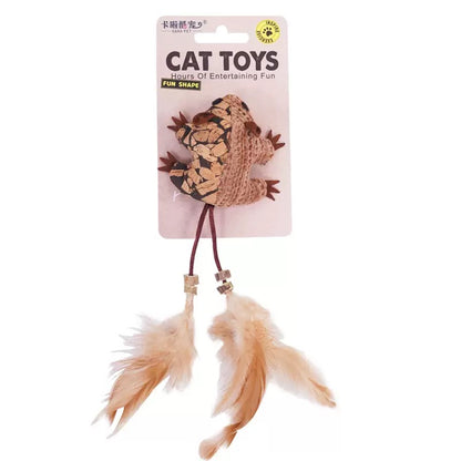 Juguete para gatos forma animales con plumas y olor a catnip
