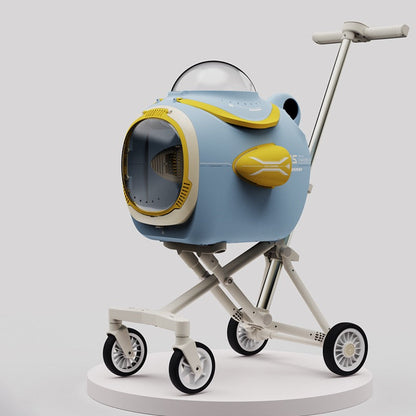 Coche para mascotas modelo submarino color celeste