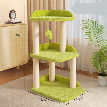 Torre pequeña para gatos verde 70cm