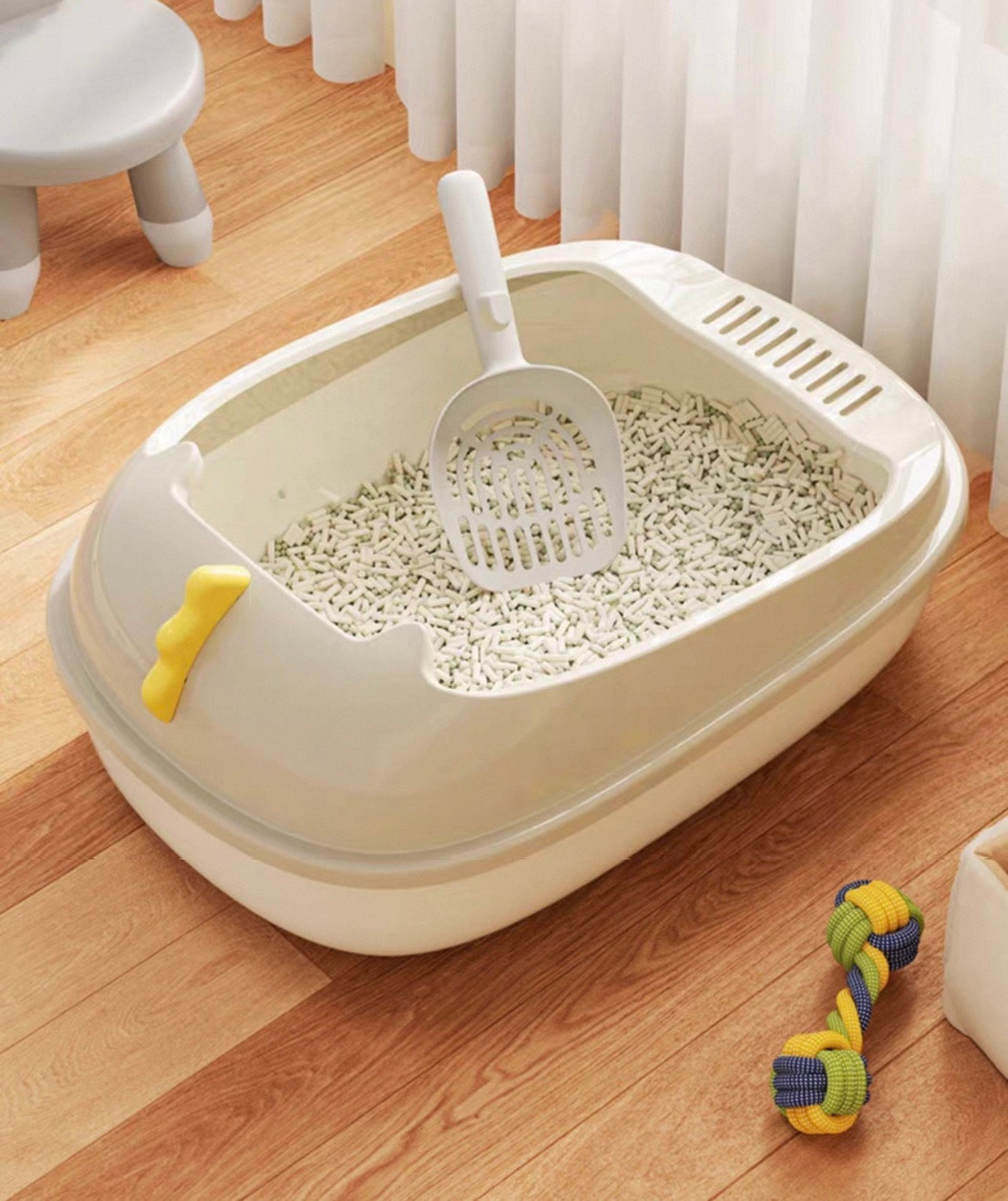 Arenero abierto para gatos estilo dinosaurio (dos tamaños disponibles)