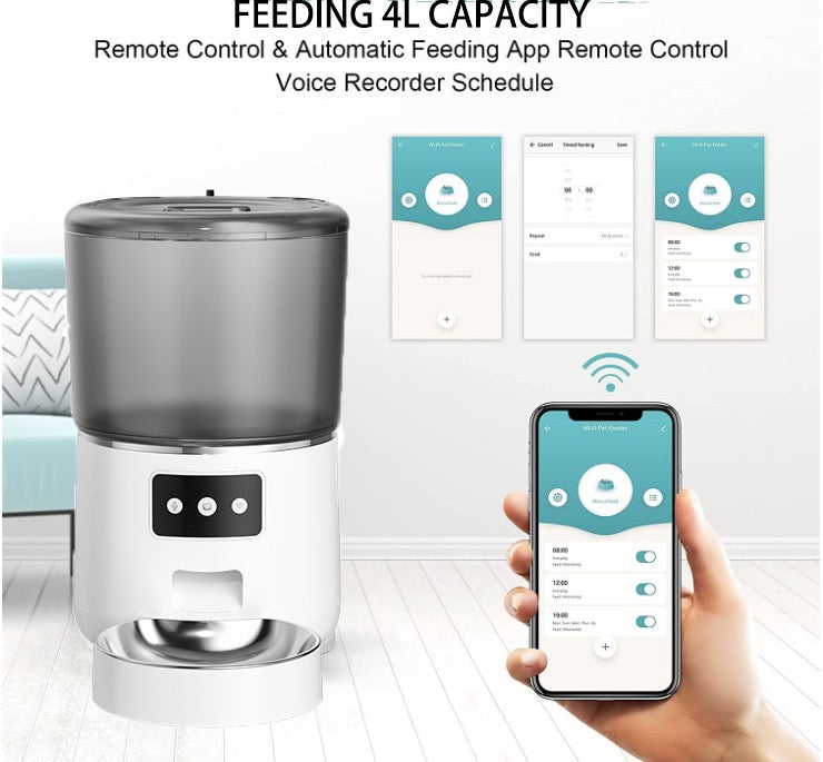 Dispensador de comida automático de mascotas 4L (WiFi y App)