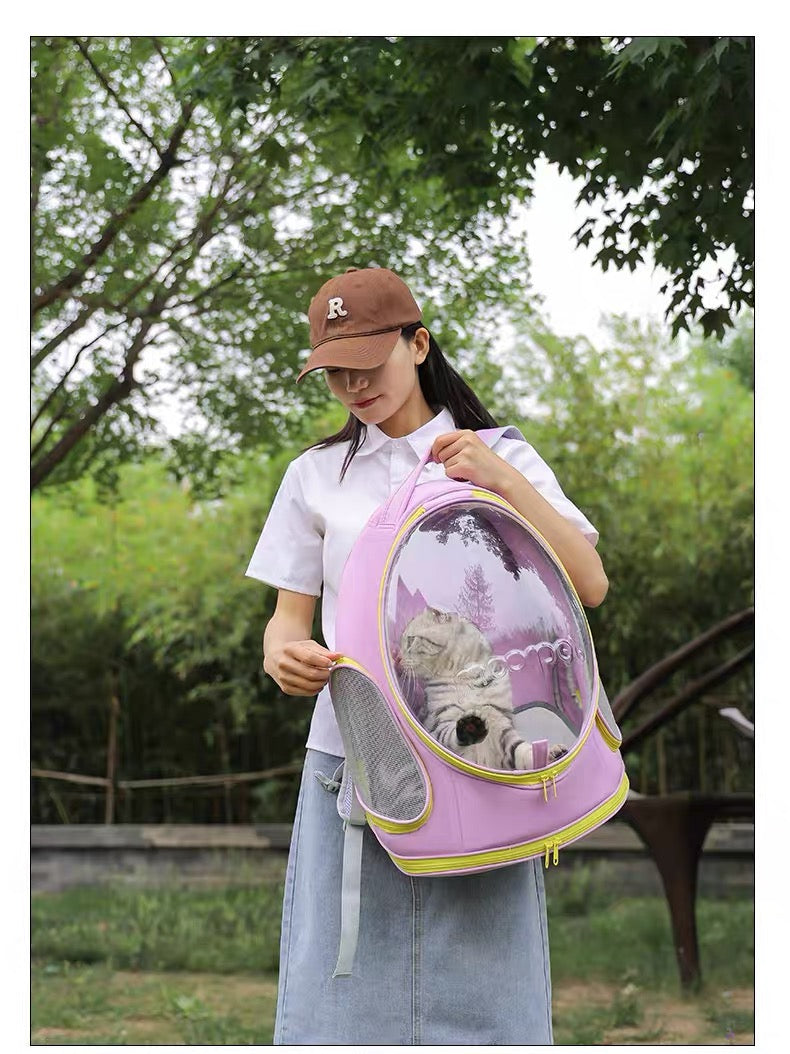 Mochila para mascotas estilo burbuja