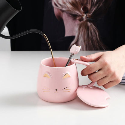 Tazas de cerámica con diseño de gato