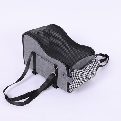 Asiento de auto central de cuadro gris #1102