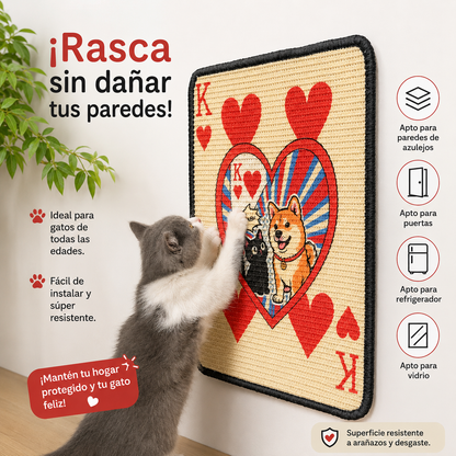 Tapete rascador adhesivos de sisal modelo gato con girasol 50*35cm