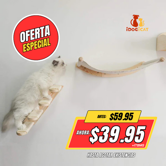 Hamaca de madera para pared con escalera (Villa)