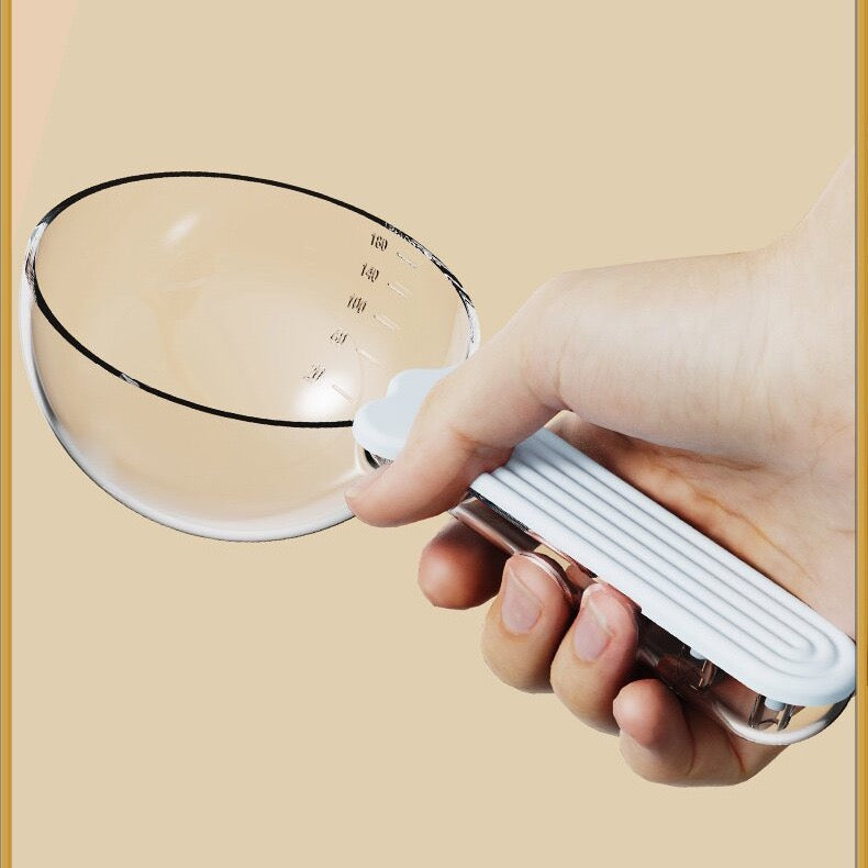 Cuchara medidora transparente para alimento