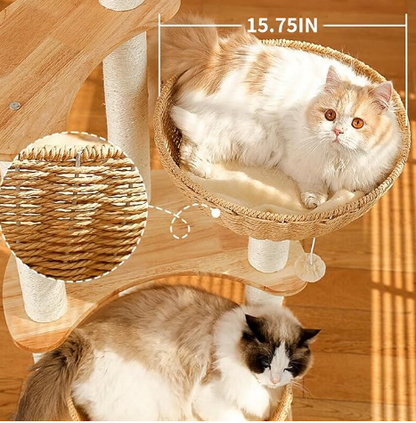 Torre para gatos elegante de 135cm de alto