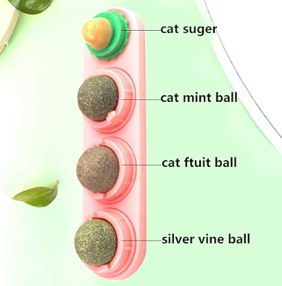 Juego de bolas de hierba gatera autoadherente (catnip)