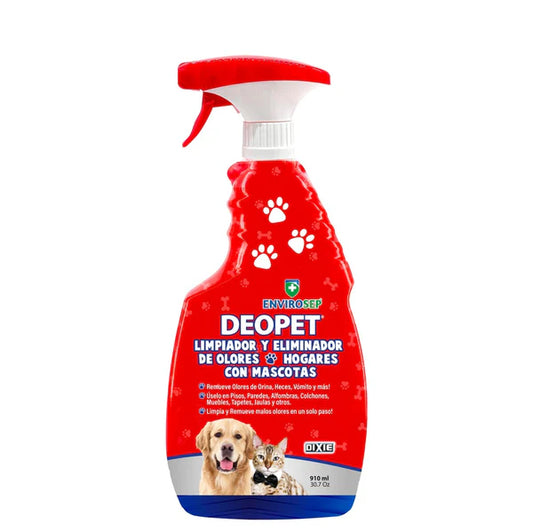 Limpiador y Eliminador de Olores, Hogares con Mascotas - Botella de 30.7 oz con Rociador (0.910 Litro) Deopet