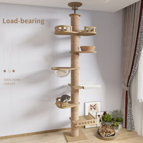 Pilar de sisal ajustable para gatos 2 metros y más