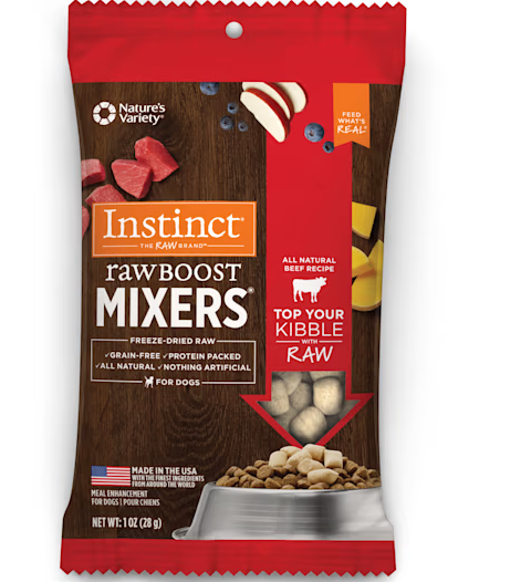 Comida para Perro Instict: Rawboost, Snack Mixers Beef 21gr