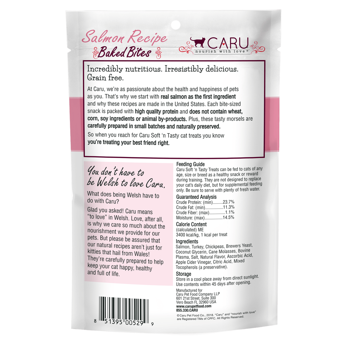 Snacks para Gato Caru: Bocaditos de salmón al horno suaves 77gr