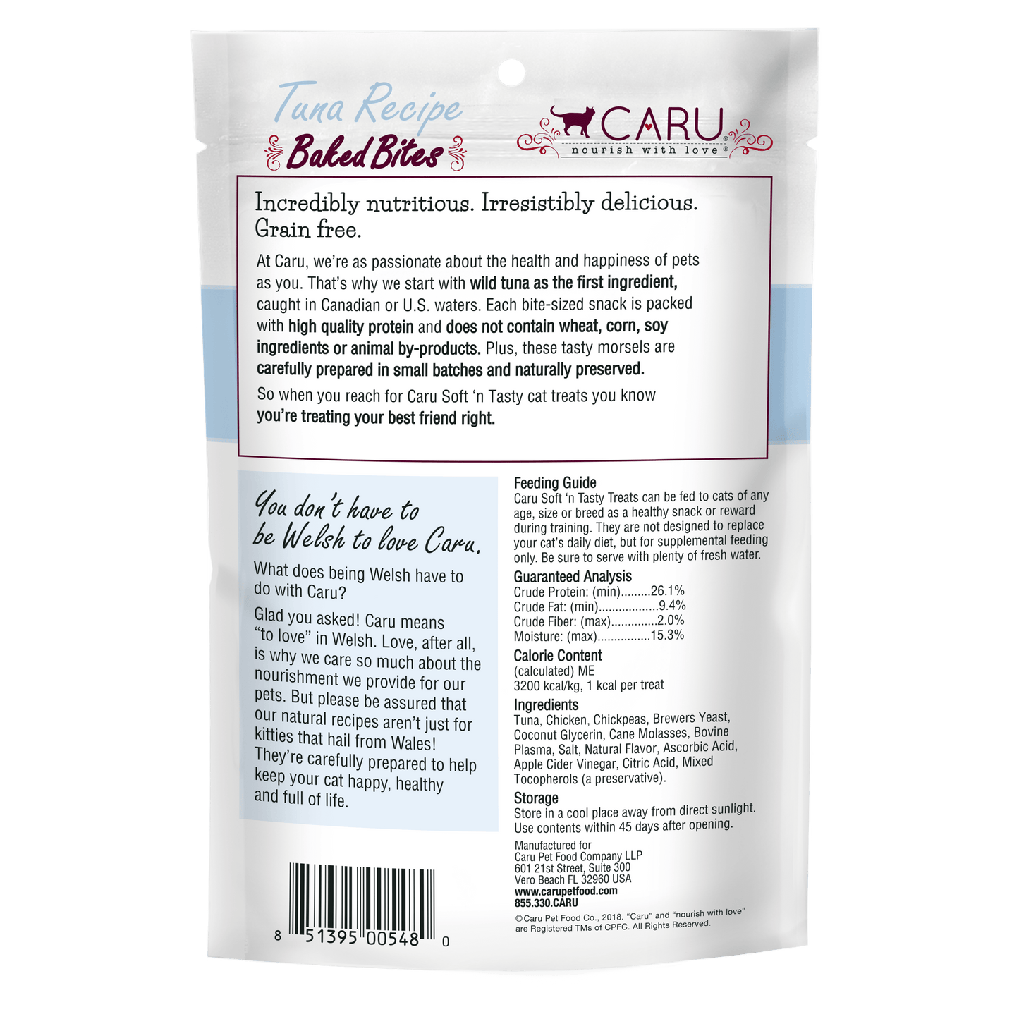 Snacks para Gato Caru: Bocaditos Grain Free de Atún al horno suaves 77gr