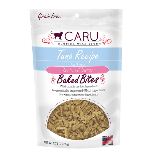 Snacks para Gato Caru: Bocaditos Grain Free de Atún al horno suaves 77gr