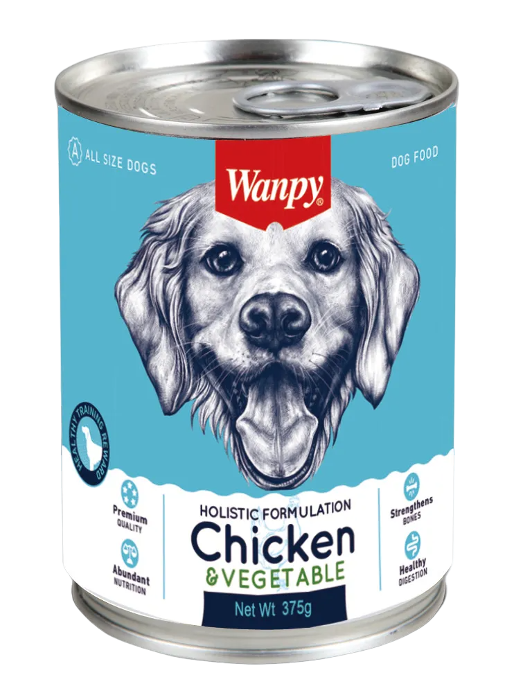 Alimento Húmedo para Perro Wanpy: Lata, Pollo y Vegetales 375gr