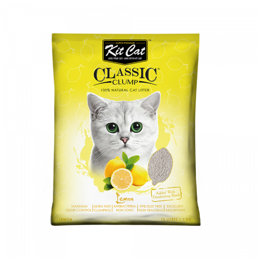 Arena para gato Kit Cat clásica Limón 10L/7KG