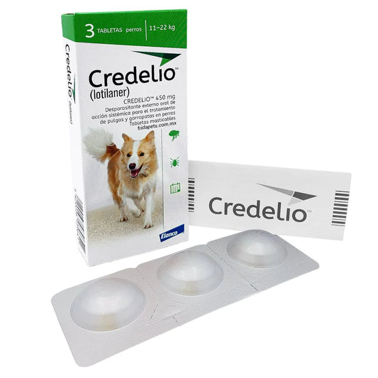 Desparasitante externo para perros de 11-22kg Credelio 450mg 3 tabletas