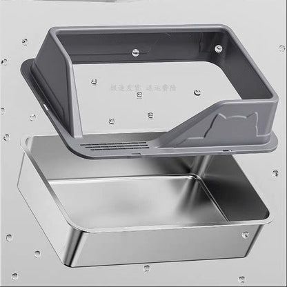 Arenero de acero abierto para gatos modelo #1325 (60cm*40cm*33cm)