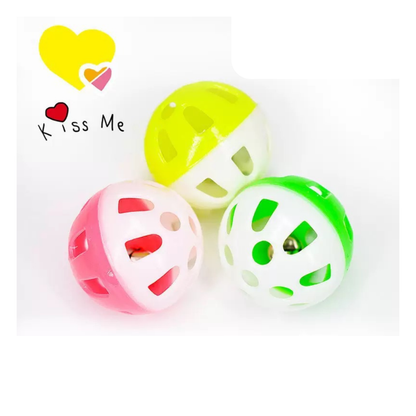 Pack de 3 pelotas de plástico con cascabel para gatos