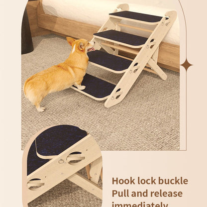 Escalera/Rampa de madera para mascotas pequeñas