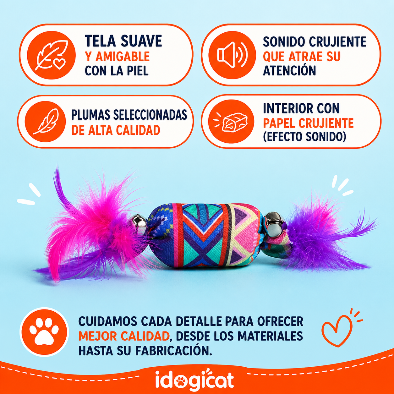 Juguete para gatos tipo caramelo
