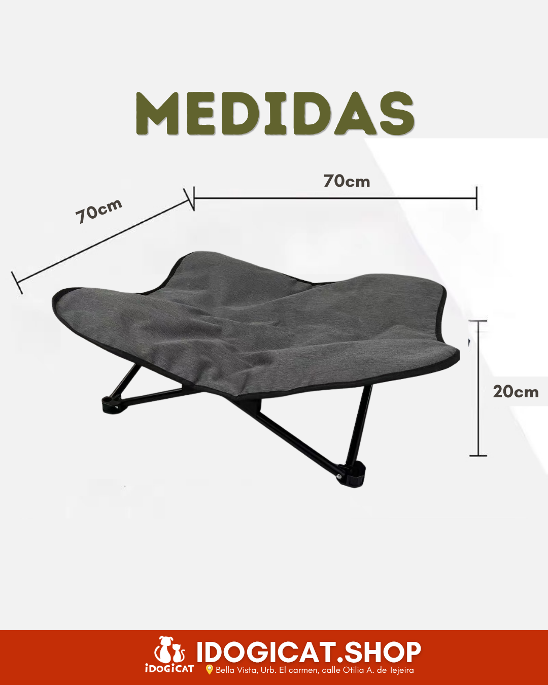 Cama elevada y portátil para perros pequeños y medianos