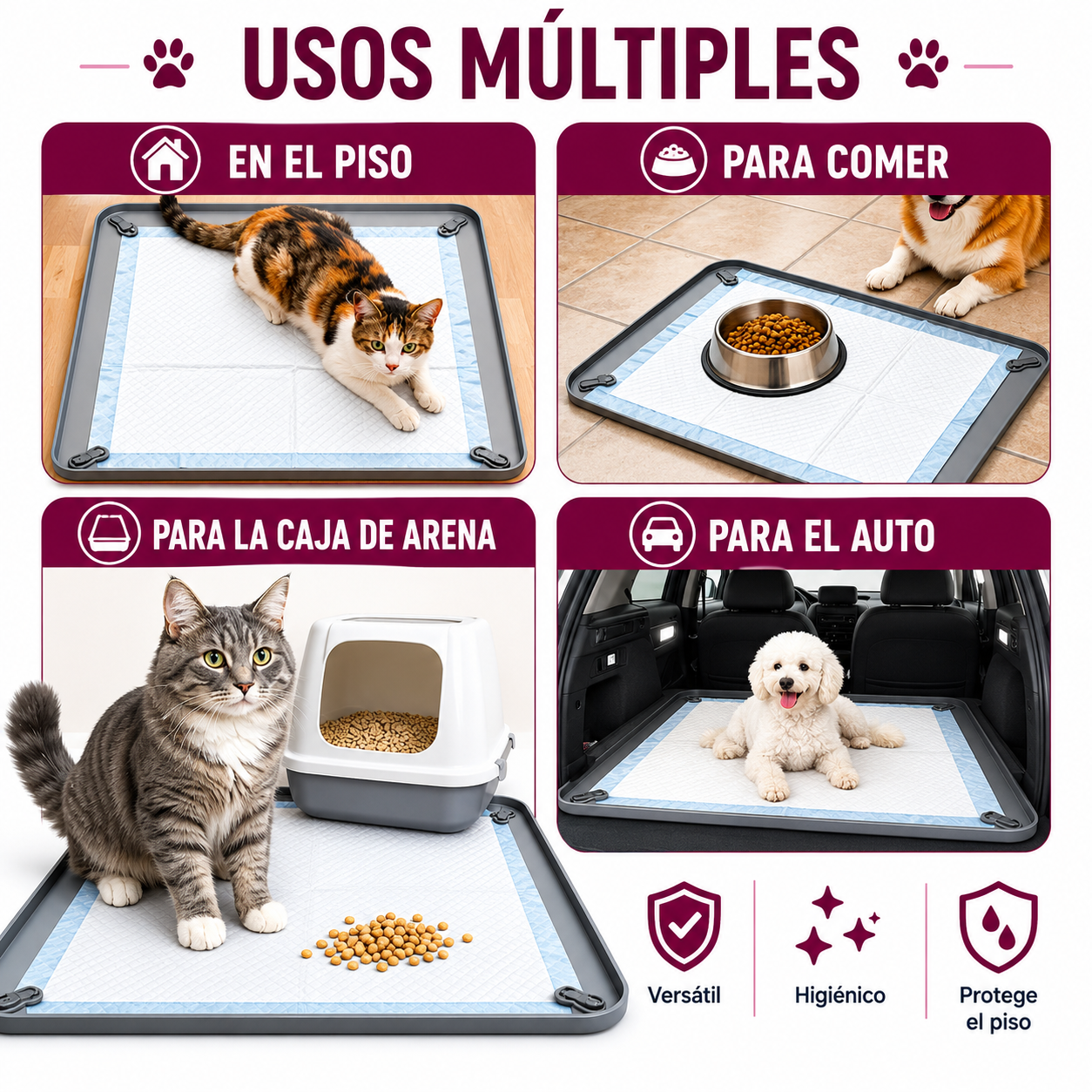 Alfombra para pads de silicona para perros