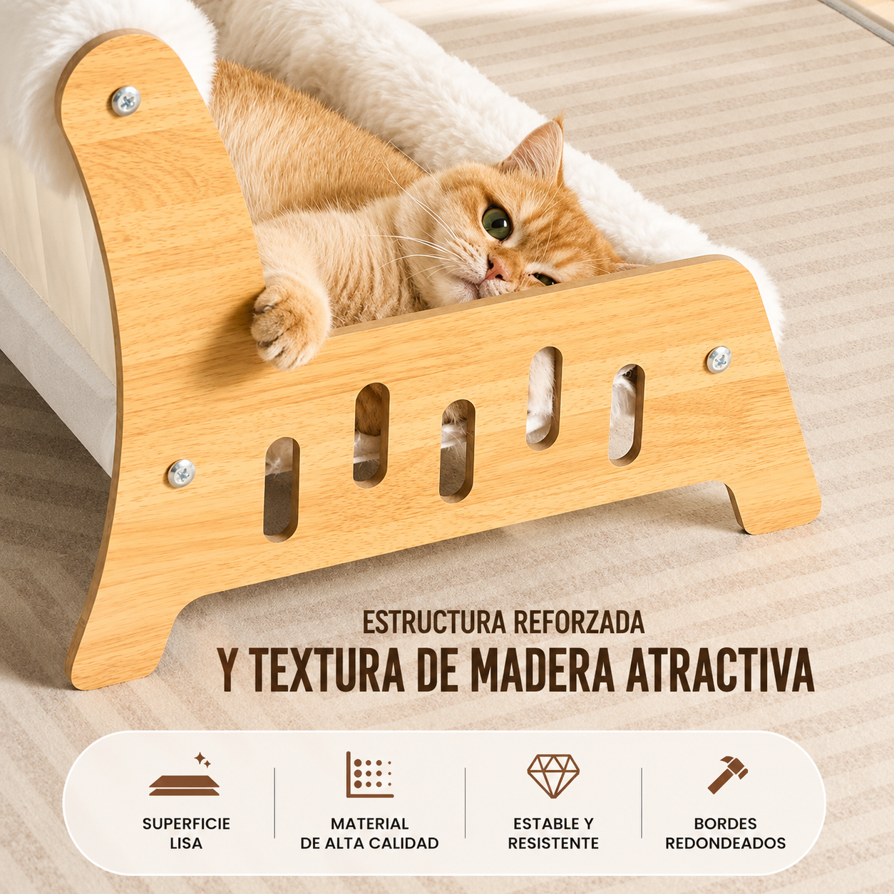 Sofa diseño nube blanca para gatos