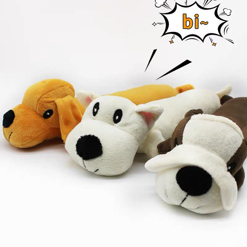 Juguetes de peluches variados para perros