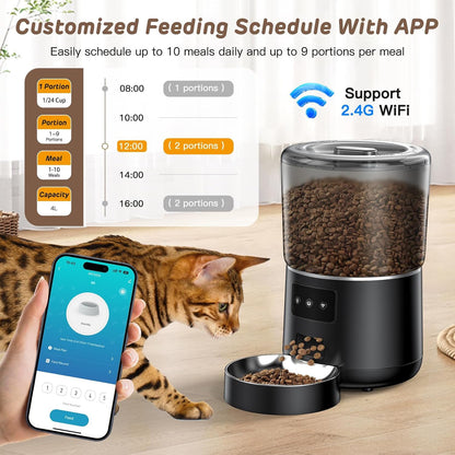 Dispensador de comida automático de mascotas 4L (WiFi y App)