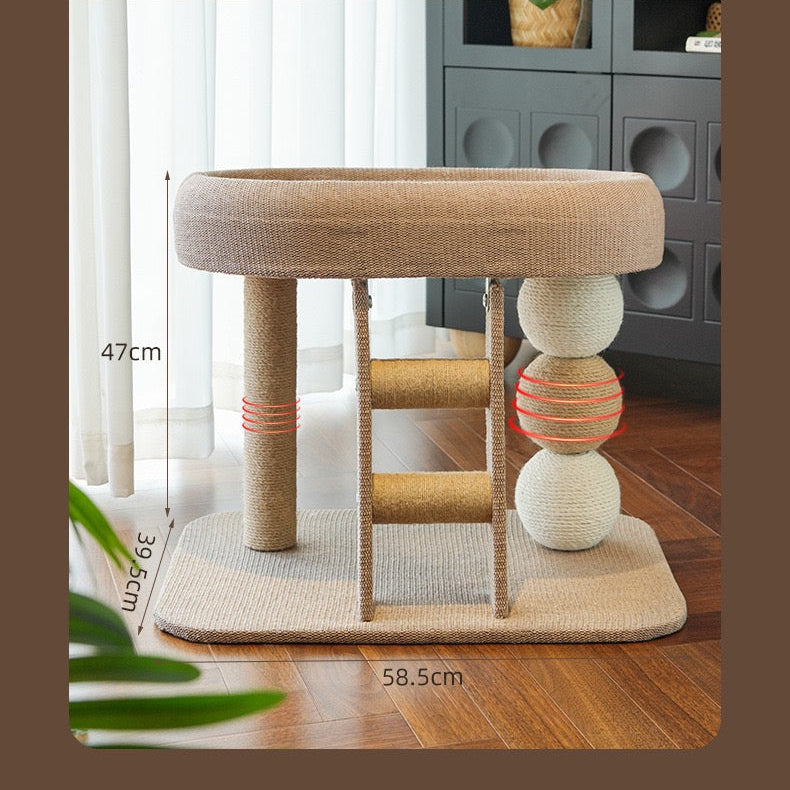 Rascador pequeño elevado de cuerda con escalera TR10
