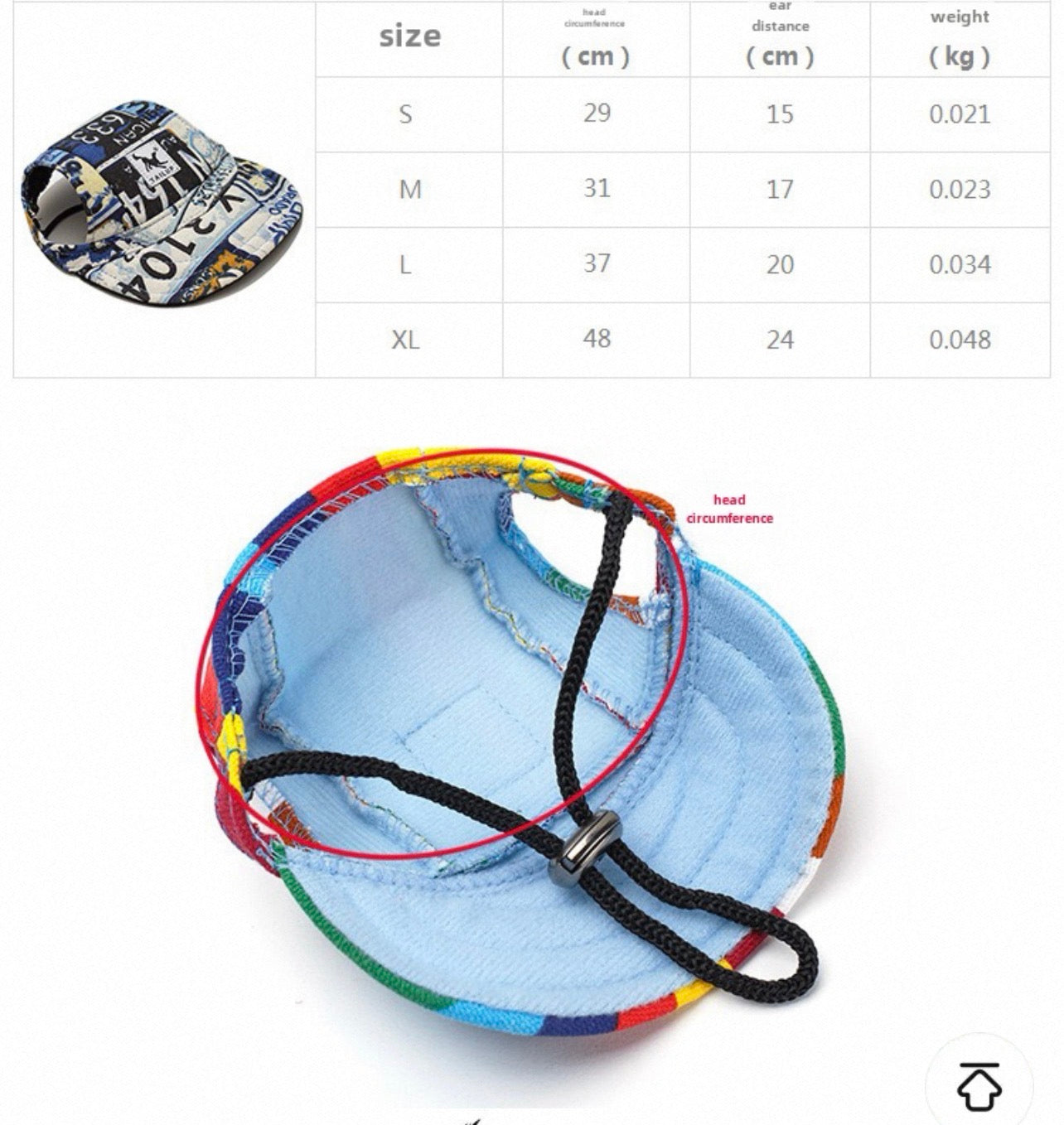 Gorras para mascotas, ajustable (diferentes modelos)