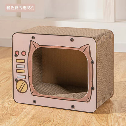 Rascador de cartón para gatos modelo televisión