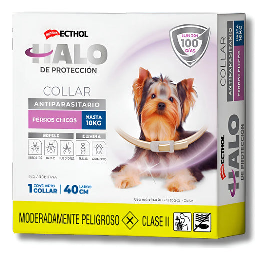 Collar Holliday Ecthol Halo para Perros: Antipulgas y garrapatas, perros chicos hasta 10kg