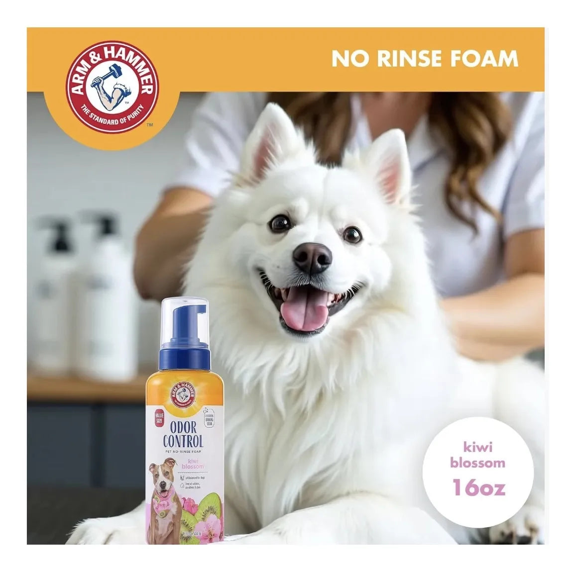 Shampoo para Perro Arm&hammer: Control de olores, en espuma, con aroma a Kiwi 474ml