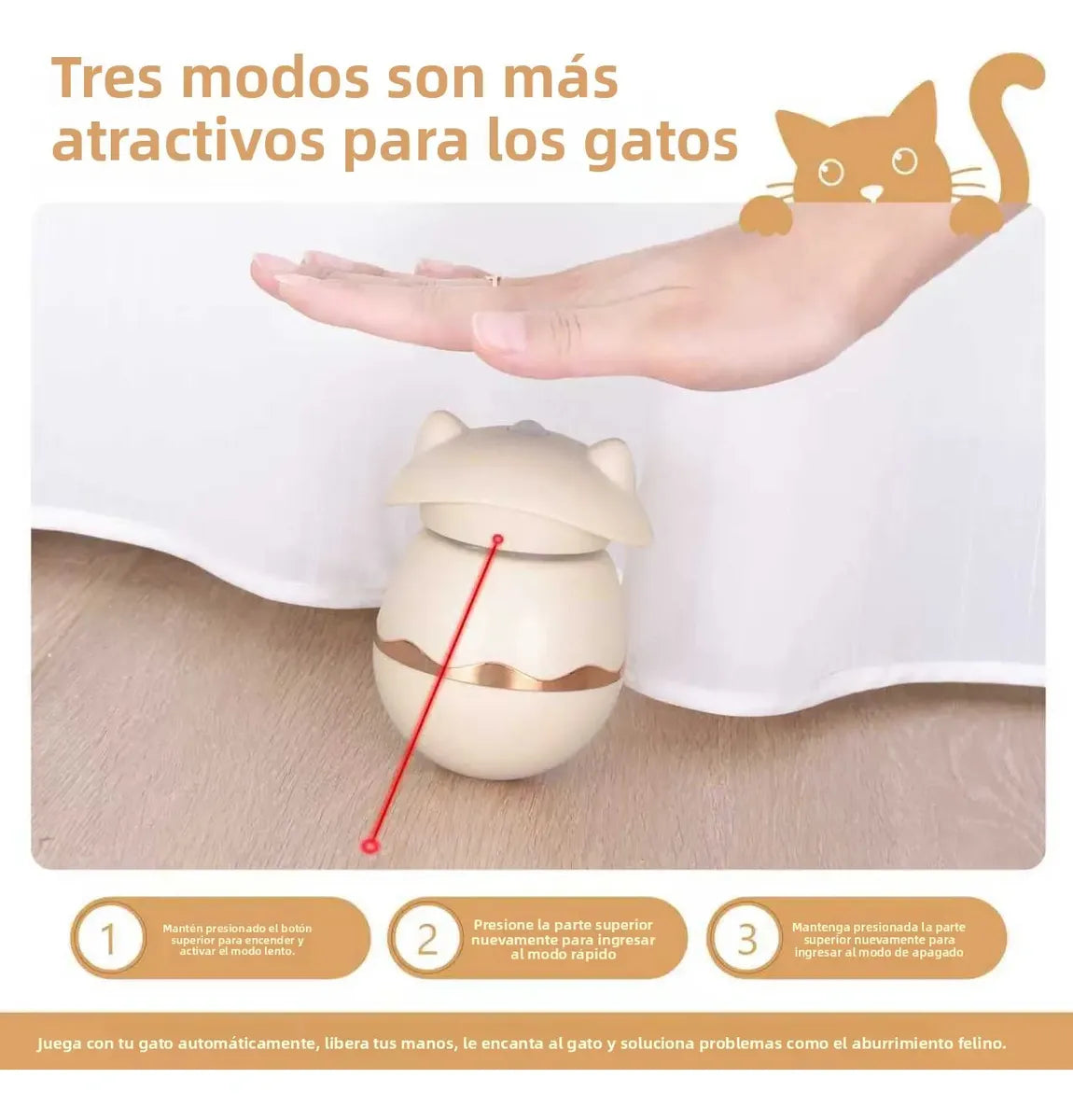 Juguete interactivo de láser recargable para gatos