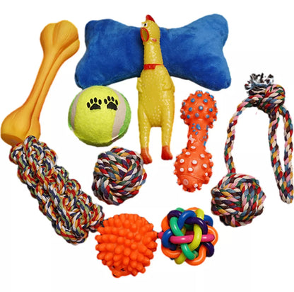 Set de juguetes variados para mascotas 9 pcs