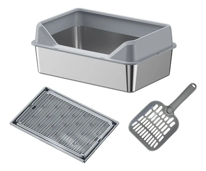 Arenero de acero abierto negro XL 60*40*30cm