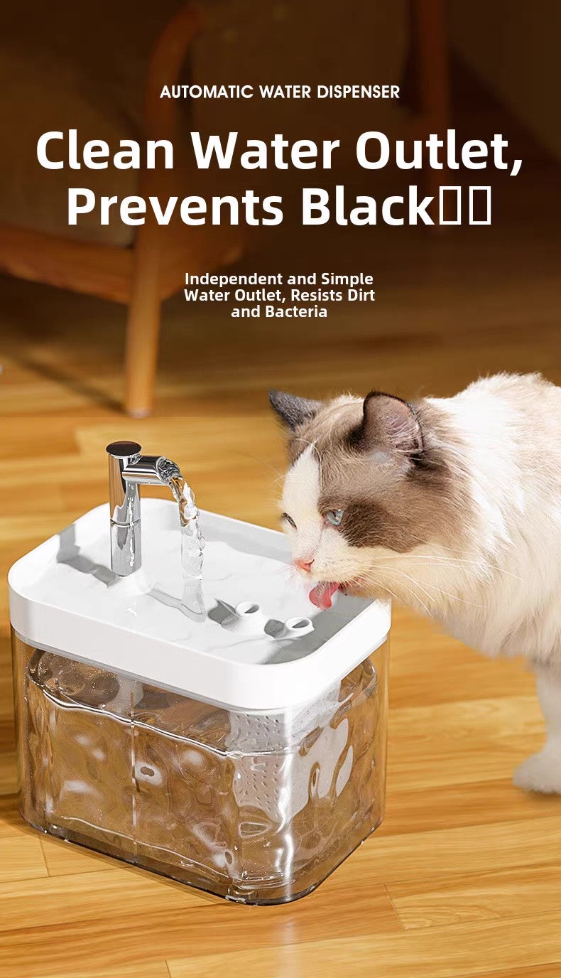 Fuente de agua transparente para mascotas 1.5L