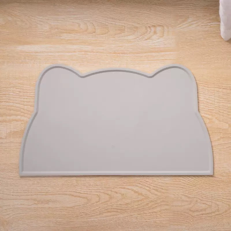 Alfombra para comedero de silicona diseño de gatito