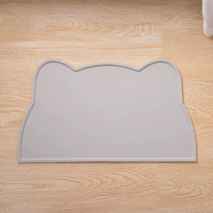 Alfombra para comedero de silicona diseño de gatito