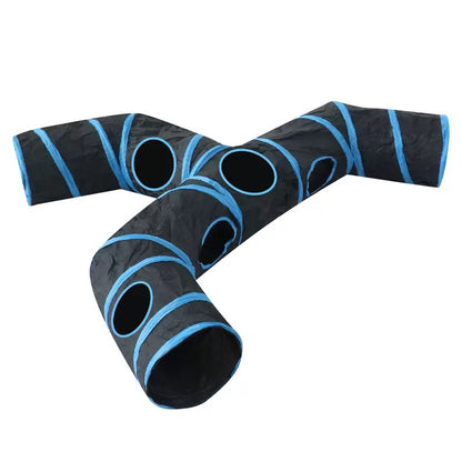 Túnel para gatos impermeable negro tres salida