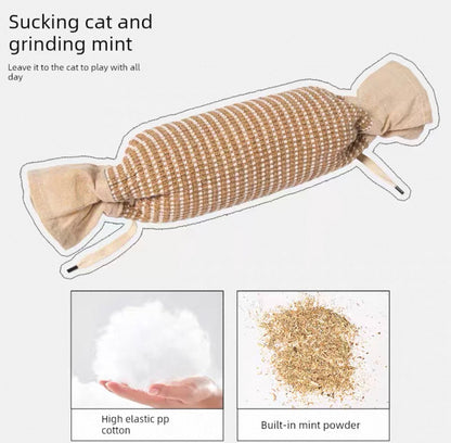 Juguete de gato almohada rellena de catnip modelo candy