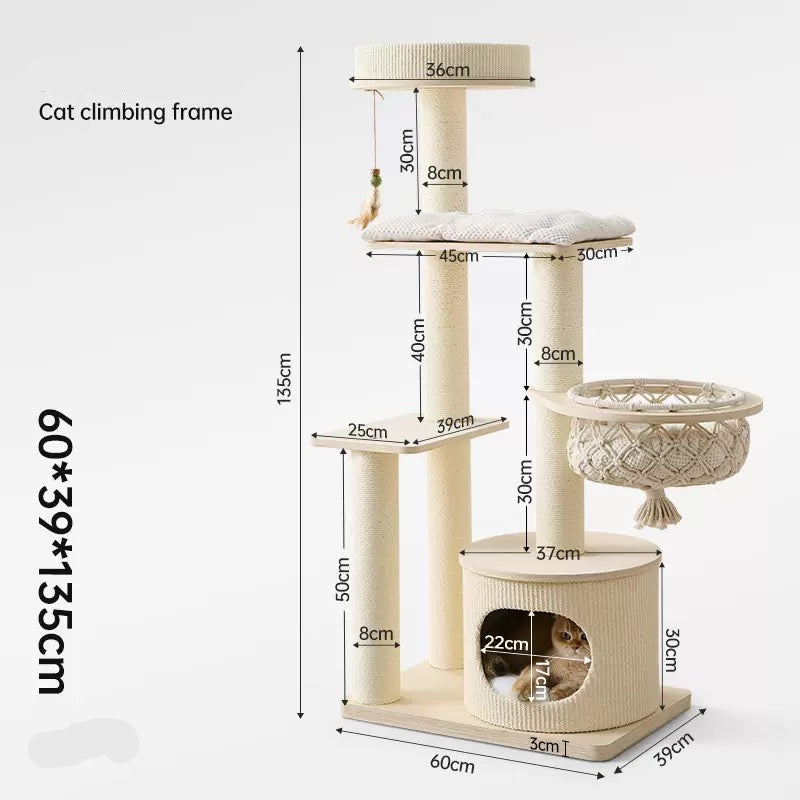 Torre de gato madera maciza multicapa (MODELO TQM-2152)