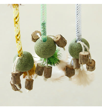 Juguete para gatos con catnip, matatabi y plumas
