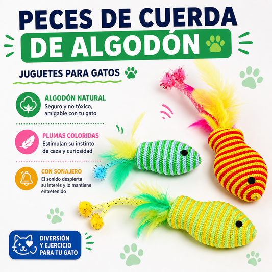 Juguete para gatos peces de cuerda