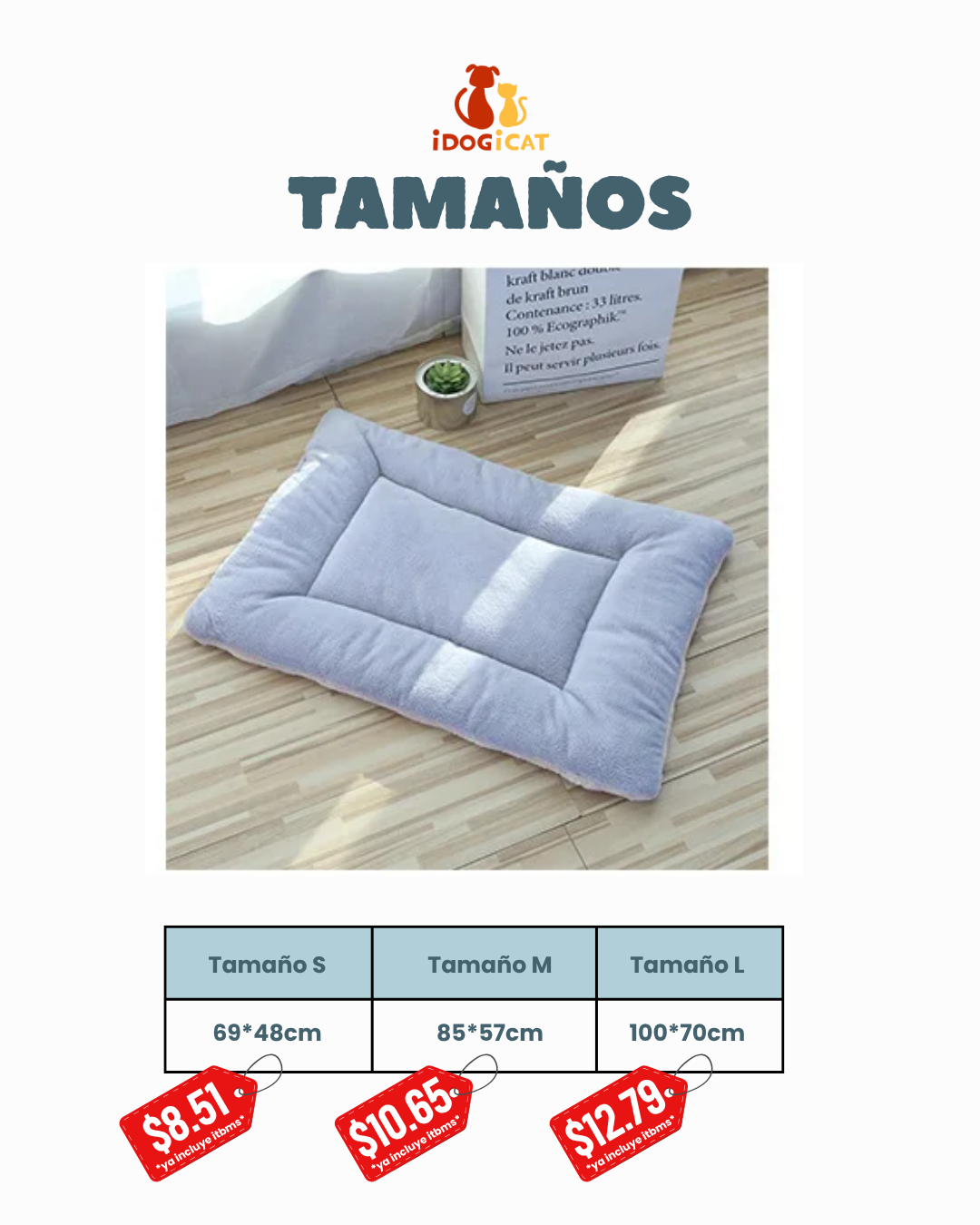 Colcha de algodón para mascotas (3 tamaños)