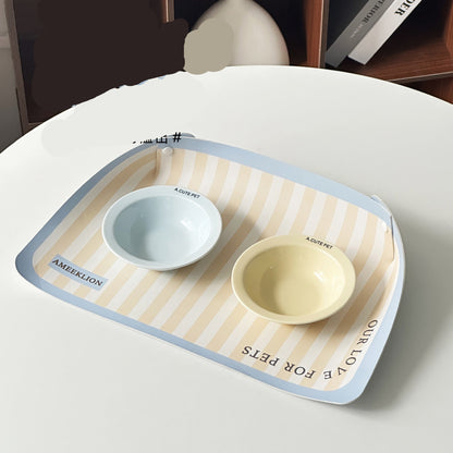 Alfombra de comedero impermeable de rayas