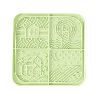 Lick mat cuadrado de colores para mascotas